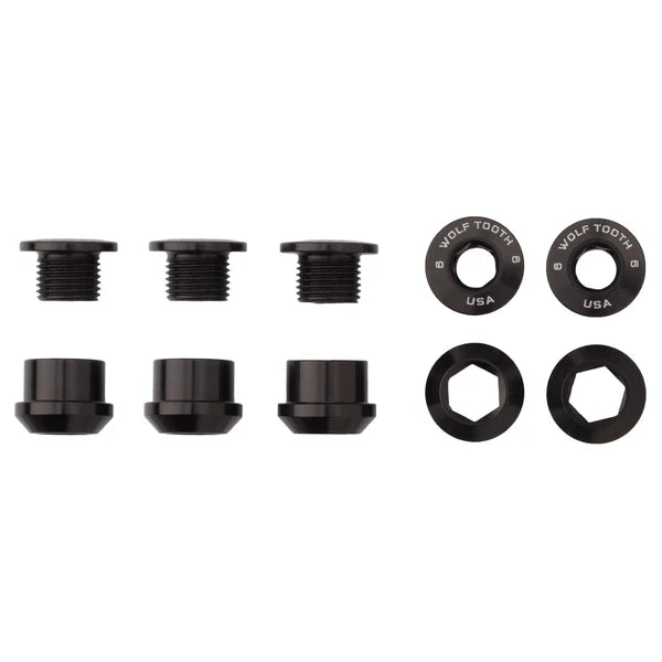 Wolf Tooth 1x Chainring Bolt Set - 6mm, Dual Hex Fittings, Set/5