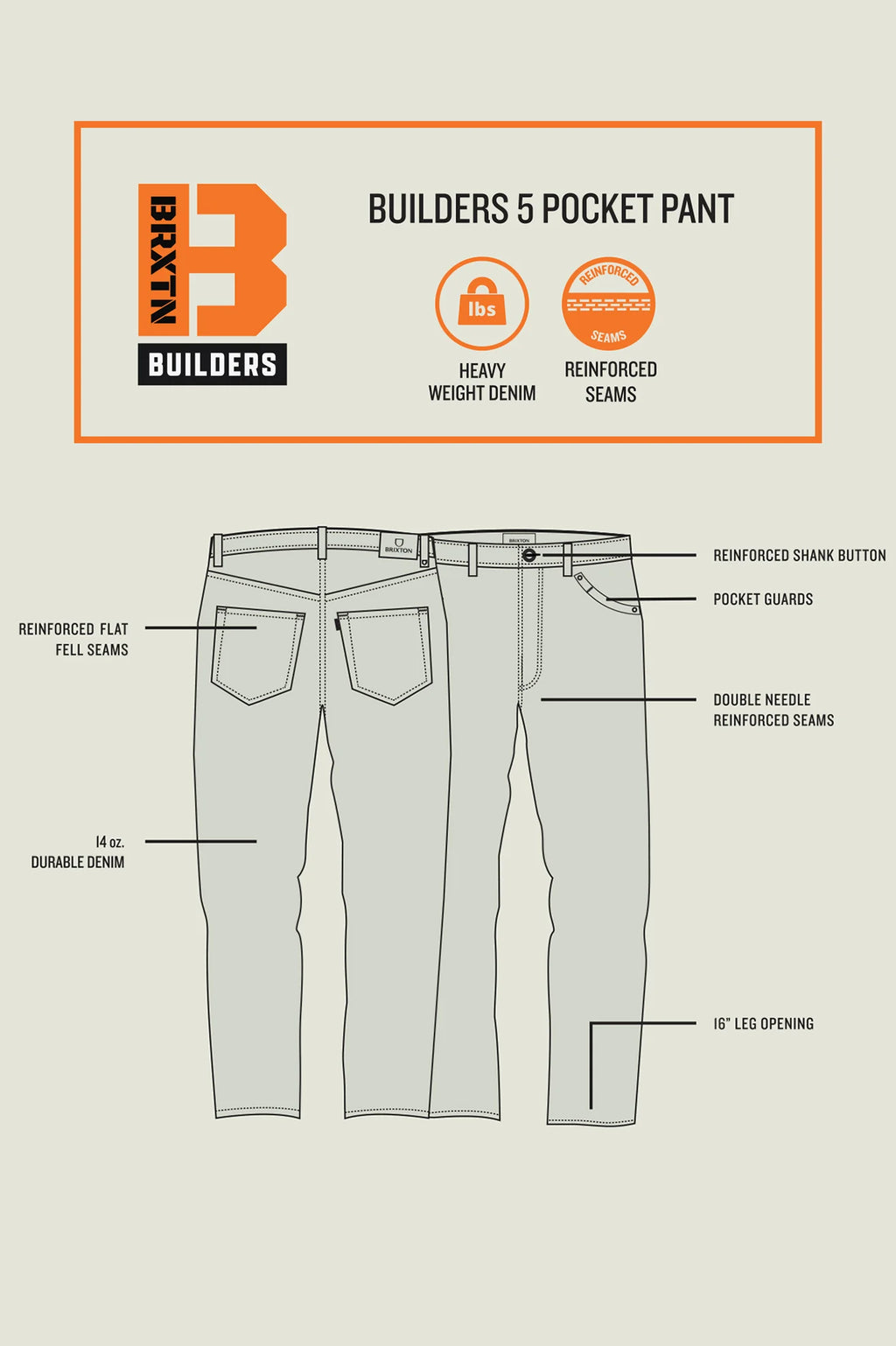 Brixton Builders 5 Pocket Pant
