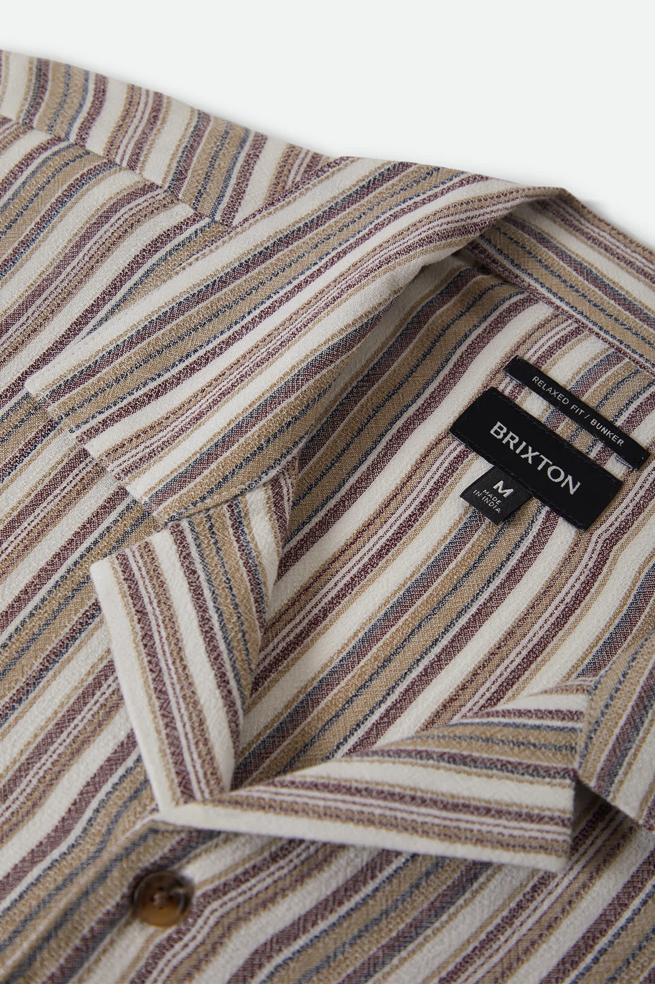 Brixton Bunker Twisted Stripe Camp Collar Shirt