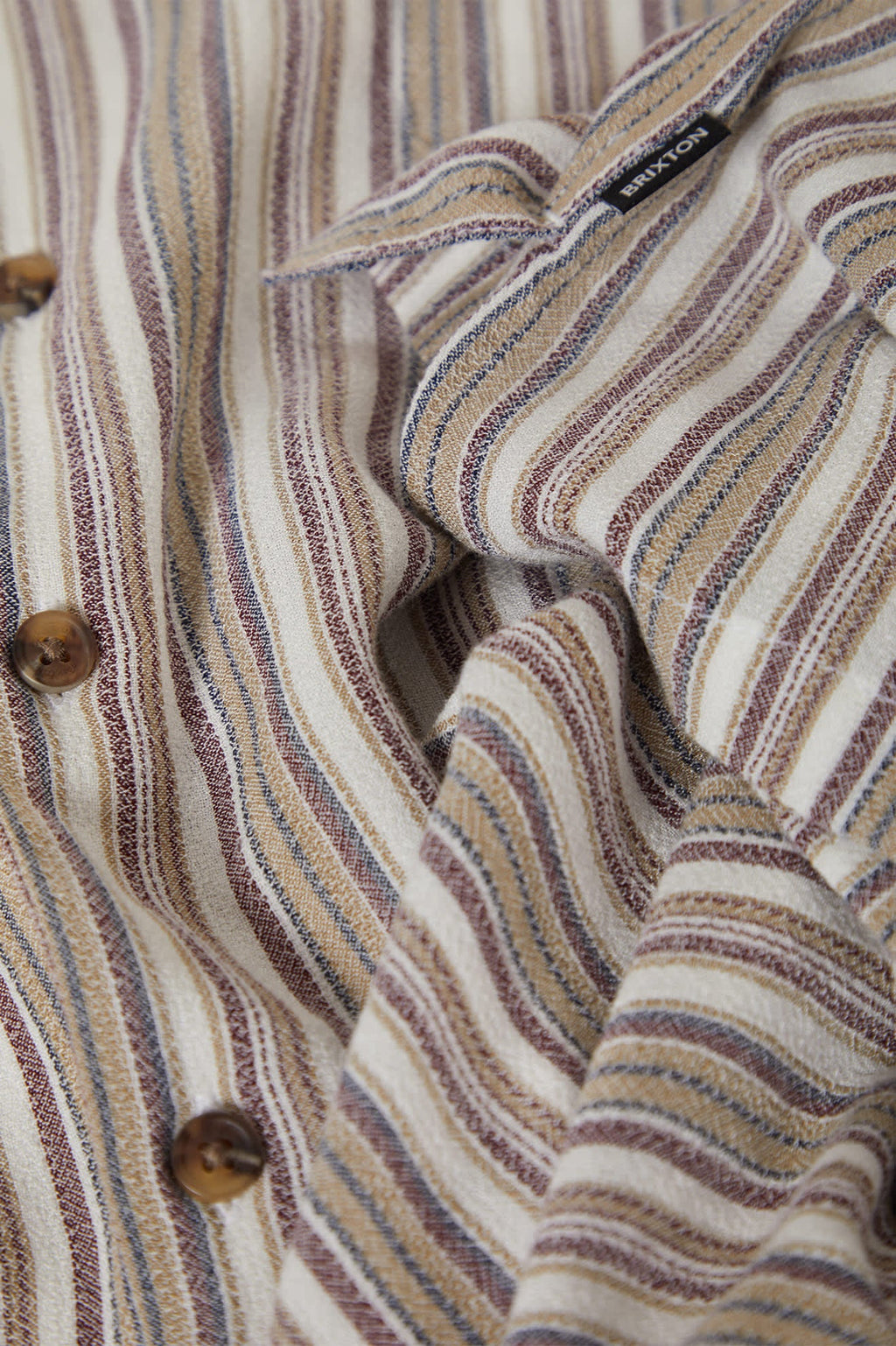 Brixton Bunker Twisted Stripe Camp Collar Shirt