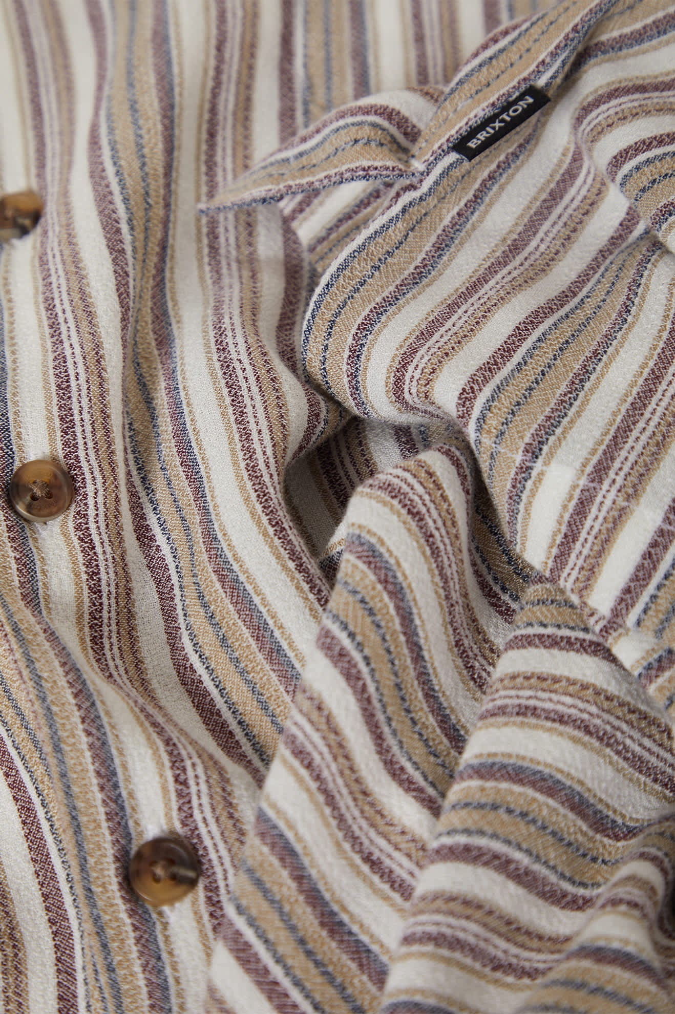 Brixton Bunker Twisted Stripe Camp Collar Shirt